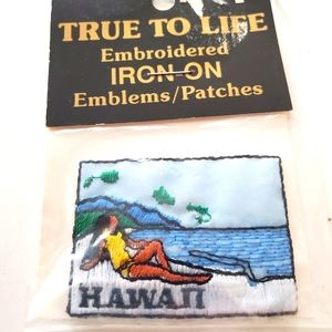 Vintage Hawaii Embroidered Iron On Patch NEW!
